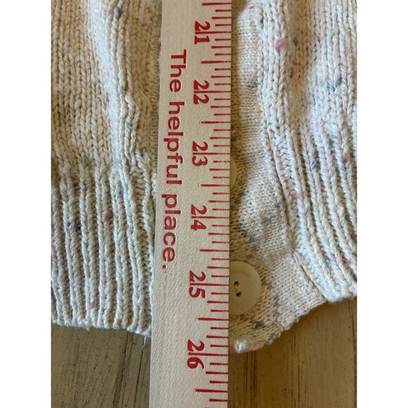 VTG 80s IZOD Cable Knit Shawl Collar Cardigan Grandpa Chunky Fisherman Sweater M - Picture 6 of 16